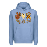 Colony Blue Peace love cure Appendix Cancer Premium Hoodie - NancyCooperArtShop