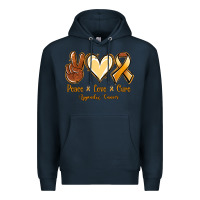 Navy Peace love cure Appendix Cancer Premium Hoodie - NancyCooperArtShop