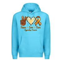 Ocean Blue Peace love cure Appendix Cancer Premium Hoodie - NancyCooperArtShop