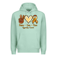 Seafoam Peace love cure Appendix Cancer Premium Hoodie - NancyCooperArtShop