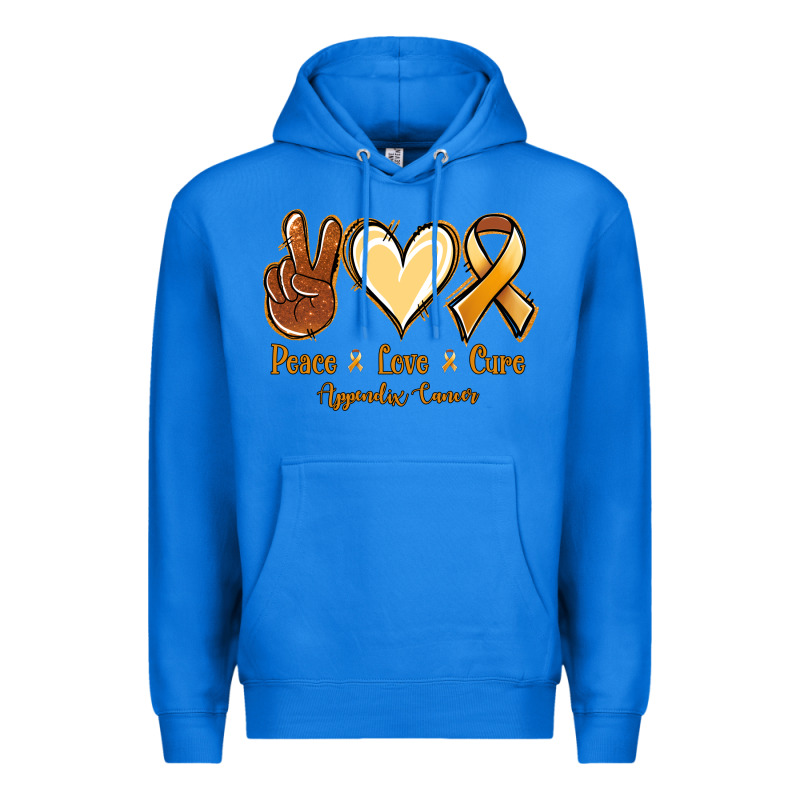 Peace Love Cure Appendix Cancer Premium Hoodie by NancyCooperArtShop | Teevron