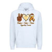 White Peace love cure Appendix Cancer Premium Hoodie - NancyCooperArtShop