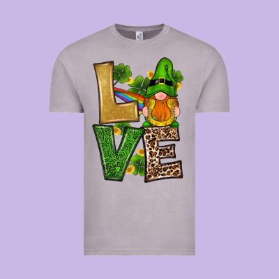 Vintage Tee st patricks day gnomes shamrock love