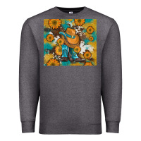 Charcoal Heather sunflowers and cowboy boots with cowhide and glitter tumbler Premium Sweatshirt - Artiststas