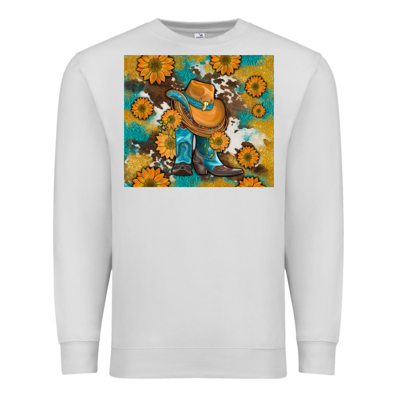 Sunflowers And Cowboy Boots With Cowhide And Glitter Tumbler Premium Sweatshirt by Artiststas | Teevron
