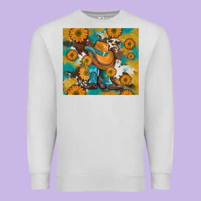 Sunflowers And Cowboy Boots With Cowhide And Glitter Tumbler Premium Sweatshirt Designed By Artiststas