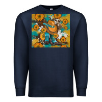 Navy sunflowers and cowboy boots with cowhide and glitter tumbler Premium Sweatshirt - Artiststas