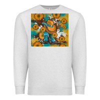 Oatmeal Heather sunflowers and cowboy boots with cowhide and glitter tumbler Premium Sweatshirt - Artiststas