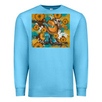 Ocean Blue sunflowers and cowboy boots with cowhide and glitter tumbler Premium Sweatshirt - Artiststas