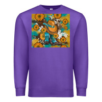 Purple sunflowers and cowboy boots with cowhide and glitter tumbler Premium Sweatshirt - Artiststas