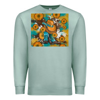 Seafoam sunflowers and cowboy boots with cowhide and glitter tumbler Premium Sweatshirt - Artiststas