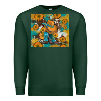 Sports Green sunflowers and cowboy boots with cowhide and glitter tumbler Premium Sweatshirt - Artiststas