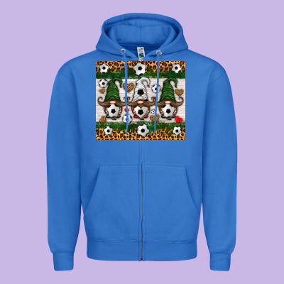 Soccer Gnome Zipper Hoodie Designed By Hra Design Shop