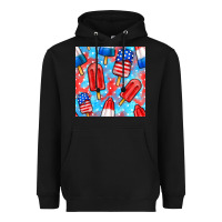 Black 4th of july popsicle seamless pattern Heavyweight Hoodie - BundleAndBundleShop