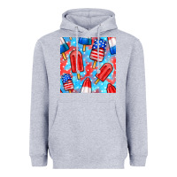 Heather Grey 4th of july popsicle seamless pattern Heavyweight Hoodie - BundleAndBundleShop