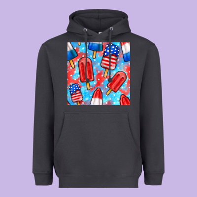 4th Of July Popsicle Seamless Pattern Heavyweight Hoodie Designed By Bundleandbundleshop