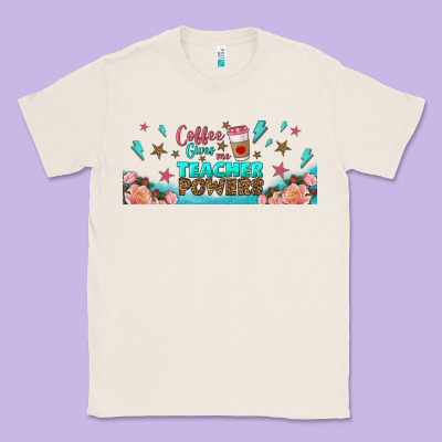 Coffe Gives Me Teacher Powers Libbey Glass Classic Tee Designed By Bundleandbundleshop