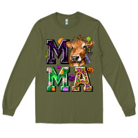 Army Green Mama Cow Halloween Long Sleeve Tee - texasbilliewilder