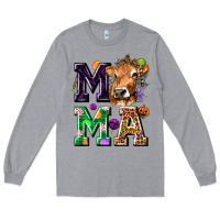 Heather Grey Mama Cow Halloween Long Sleeve Tee - texasbilliewilder