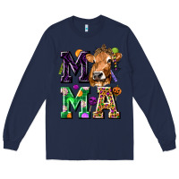 Navy Mama Cow Halloween Long Sleeve Tee - texasbilliewilder