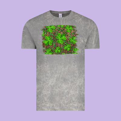 Vintage Tee st patricks day shamrock and leopard distressed ba