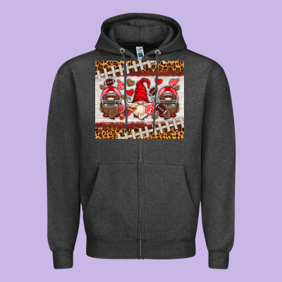 American Football Gnome Zipper Hoodie Designed By Hra Design Shop