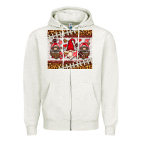Oatmeal Heather American football gnome Zipper Hoodie - HRA Design Shop