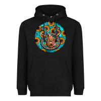 Black horseshoe circle Heavyweight Hoodie - JahusDesignShop