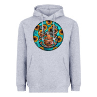 Heather Grey horseshoe circle Heavyweight Hoodie - JahusDesignShop