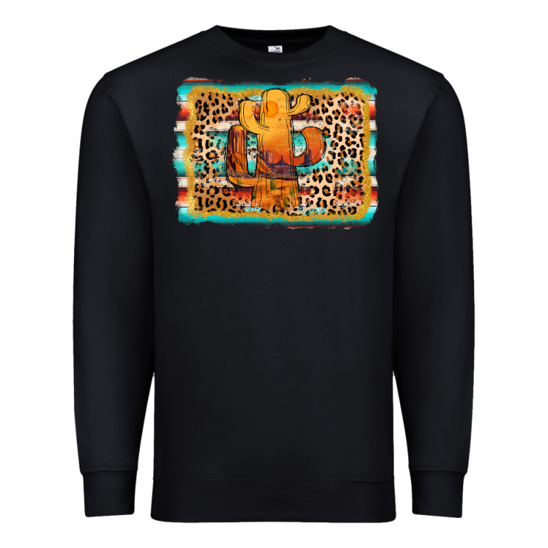 Cactus Western Leopard Premium Sweatshirt by AdoDesignShop | Teevron