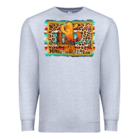 Heather Grey cactus western leopard Premium Sweatshirt - AdoDesignShop