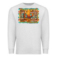 Oatmeal Heather cactus western leopard Premium Sweatshirt - AdoDesignShop
