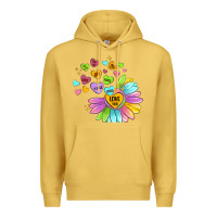 Antique Gold sunflower love hugs Premium Hoodie - MaliasSmallBusiness