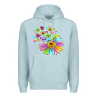 Blue Mist sunflower love hugs Premium Hoodie - MaliasSmallBusiness