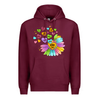 Burgundy sunflower love hugs Premium Hoodie - MaliasSmallBusiness