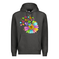 Charcoal Heather sunflower love hugs Premium Hoodie - MaliasSmallBusiness