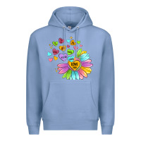 Colony Blue sunflower love hugs Premium Hoodie - MaliasSmallBusiness