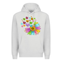 Dove Grey sunflower love hugs Premium Hoodie - MaliasSmallBusiness