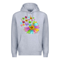 Heather Grey sunflower love hugs Premium Hoodie - MaliasSmallBusiness