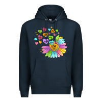 Navy sunflower love hugs Premium Hoodie - MaliasSmallBusiness