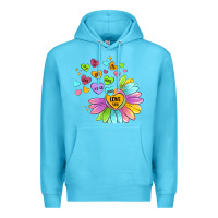 Ocean Blue sunflower love hugs Premium Hoodie - MaliasSmallBusiness