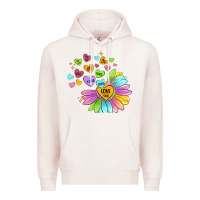 Pale Pink sunflower love hugs Premium Hoodie - MaliasSmallBusiness