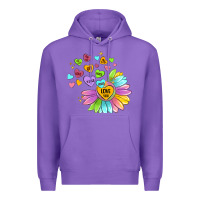 Purple sunflower love hugs Premium Hoodie - MaliasSmallBusiness