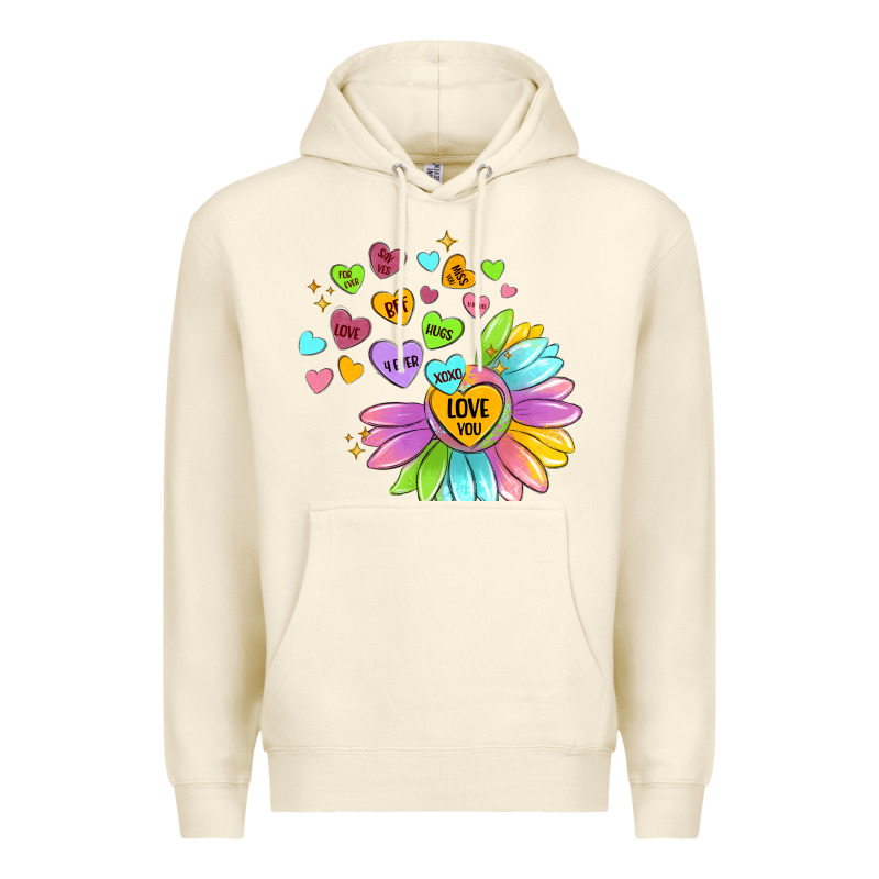Sunflower Love Hugs Premium Hoodie by MaliasSmallBusiness | Teevron