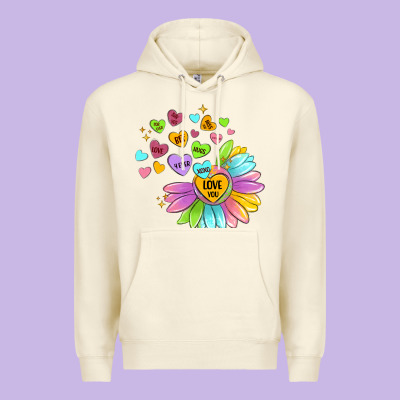 Sunflower Love Hugs Premium Hoodie Designed By Maliassmallbusiness