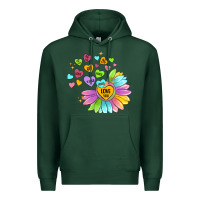 Sports Green sunflower love hugs Premium Hoodie - MaliasSmallBusiness