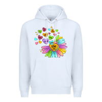 White sunflower love hugs Premium Hoodie - MaliasSmallBusiness
