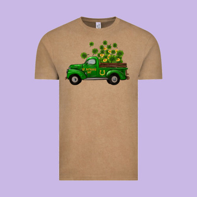 Vintage Tee st patricks truck shamrock horseshoe gold
