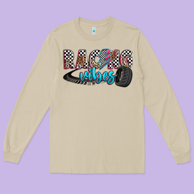 Racing Vibes Long Sleeve Tee Designed By Zillion Design Studio