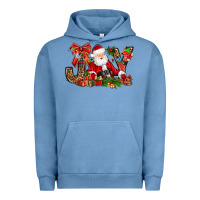 Pigment Pebble Blue joy christmas with santa bbs Urban Hoodie - BundleAndBundleShop